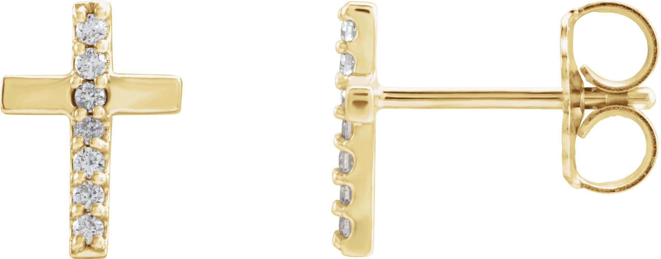 14K White .06 CTW Natural Diamond Cross Earrings