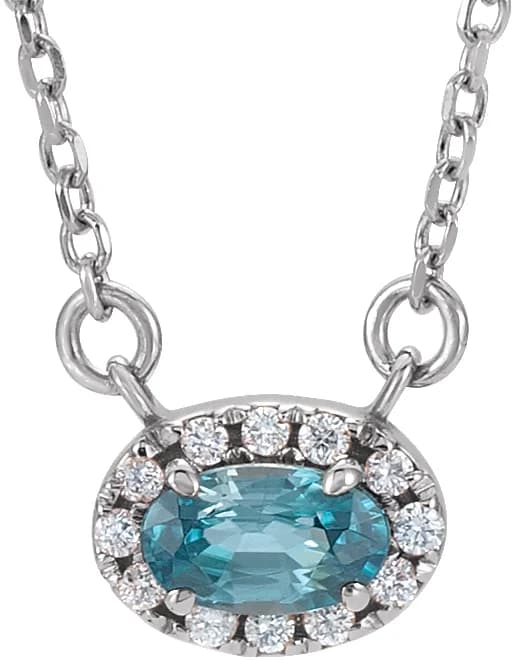 French-Set Halo-Style Necklace, view 2