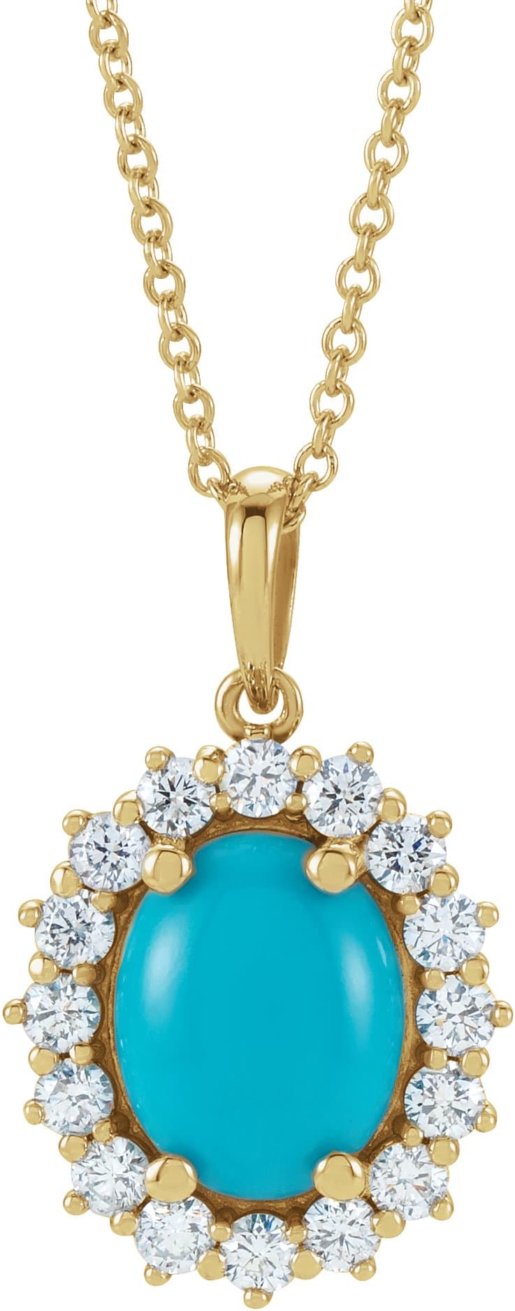 14K Rose Natural Ethiopian Opal & 1/3 CTW Natural Diamond Halo-Style 16-18 Necklace
