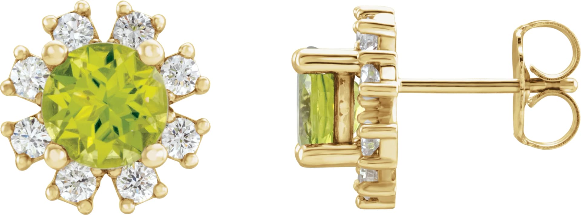 Round 4-Prong Halo-Style Earrings