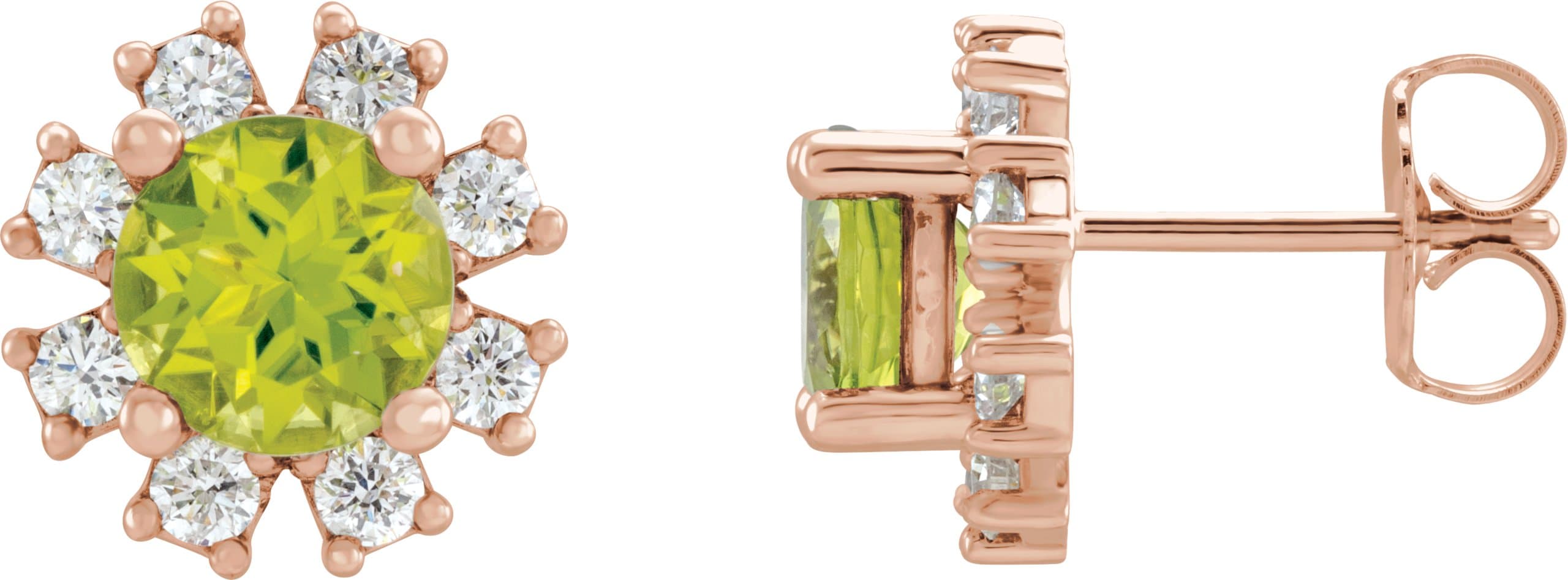 14K Rose 1/2 CTW Natural Diamond Earrings