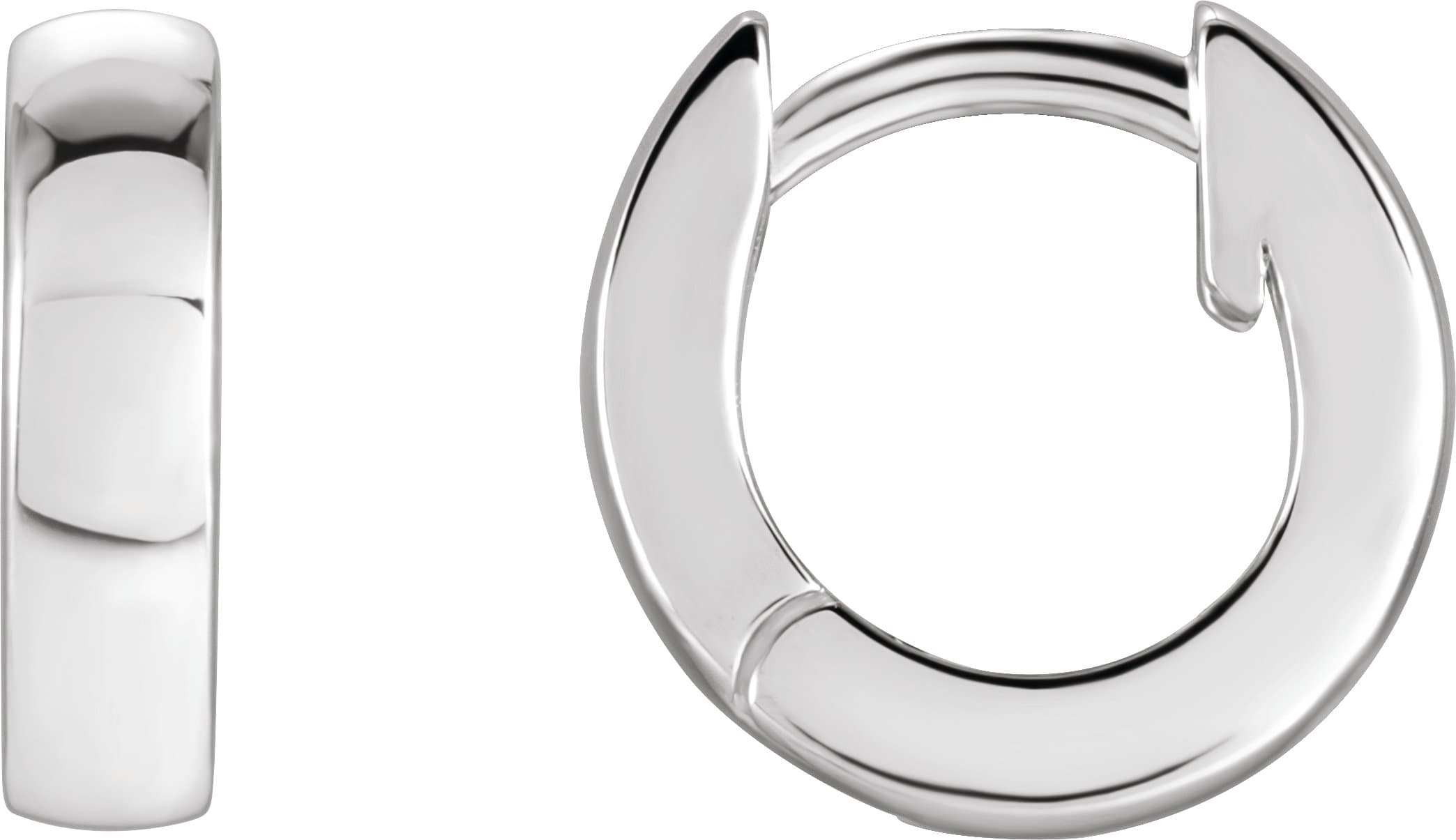 14K Rose Hinged 9.5 mm Hoop Earrings