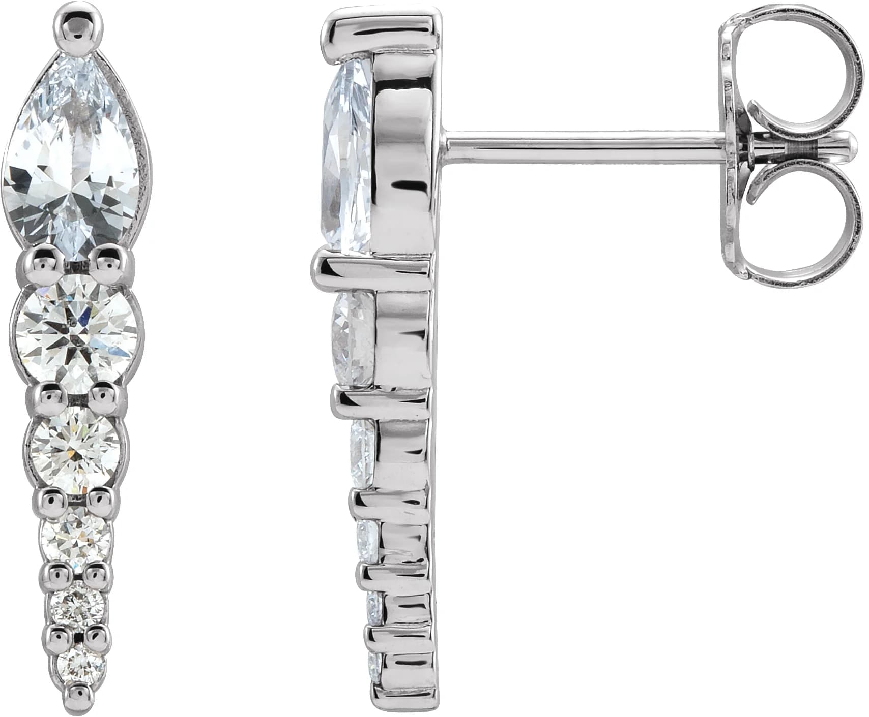 Sterling Silver Natural White Sapphire & 1/4 CTW Natural Diamond Earrings