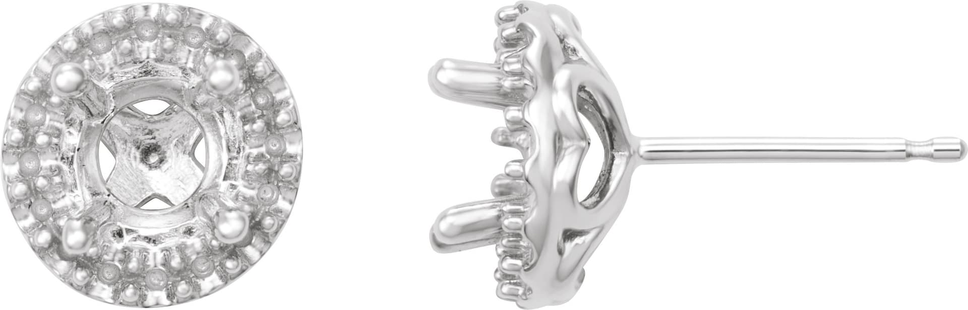 Round 4-Prong Halo-Style Earrings  view 1