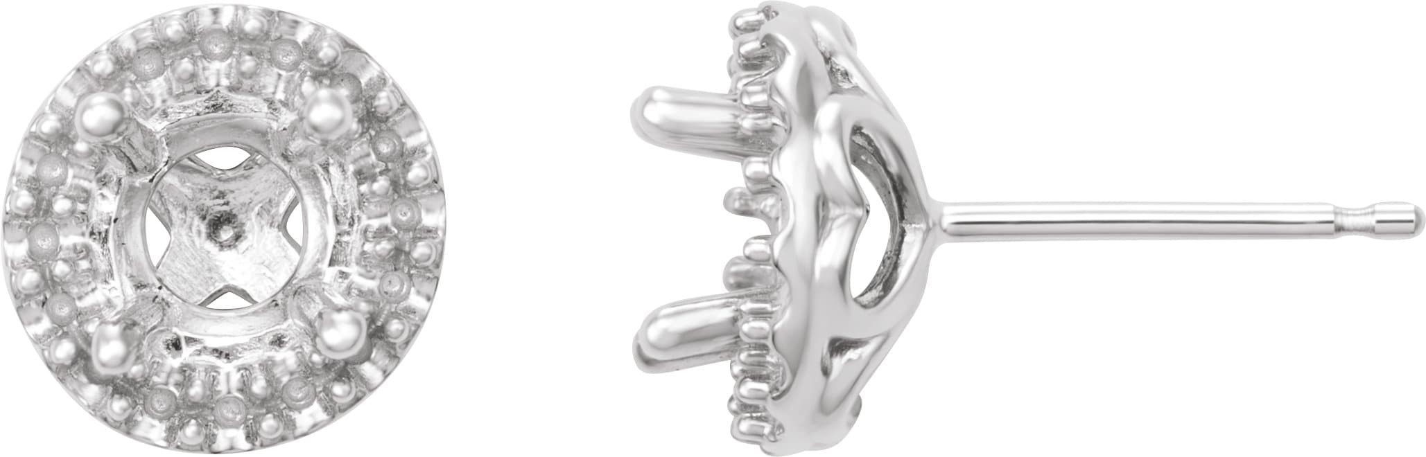 Round 4-Prong Halo-Style Earrings  view 1