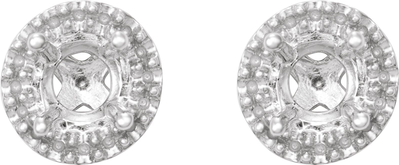 Round 4-Prong Halo-Style Earrings  view 2