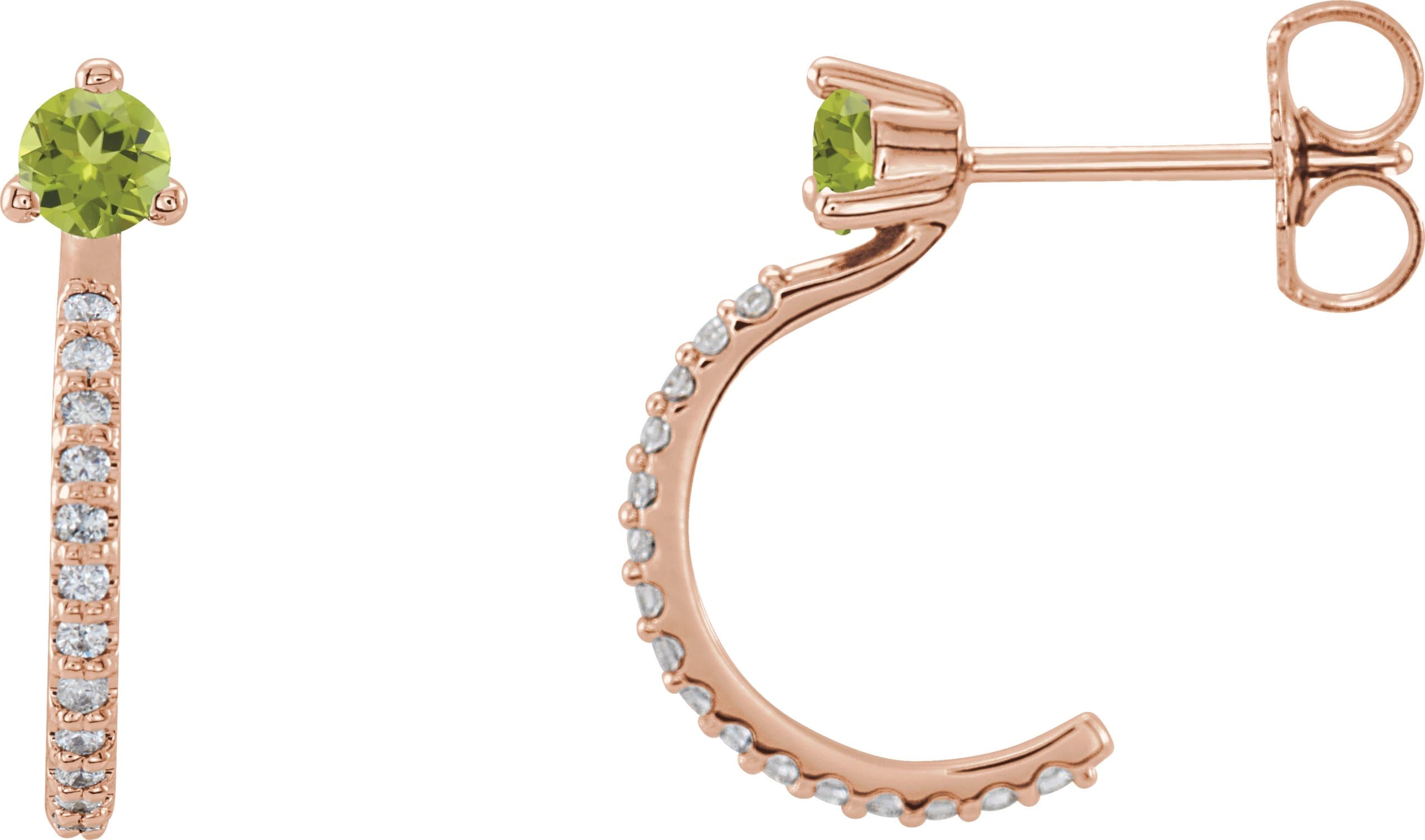 14K Rose Gold 1/3 CTW Natural Diamond J-Hoop Earrings
