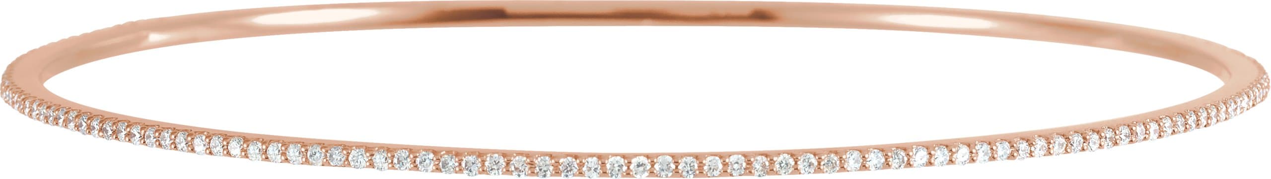 14K Yellow 2 CTW Lab-Grown Diamond Stackable Bangle 8" Bracelet