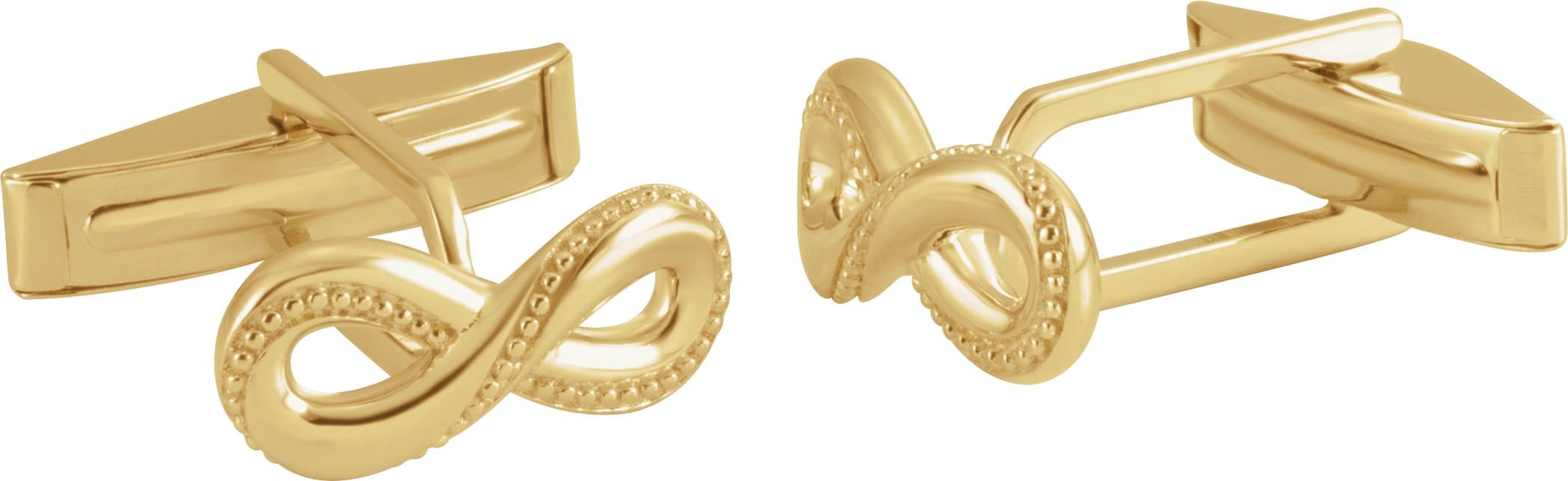 14K White 15.8x7 mm Infinity-Inspired Cuff Links