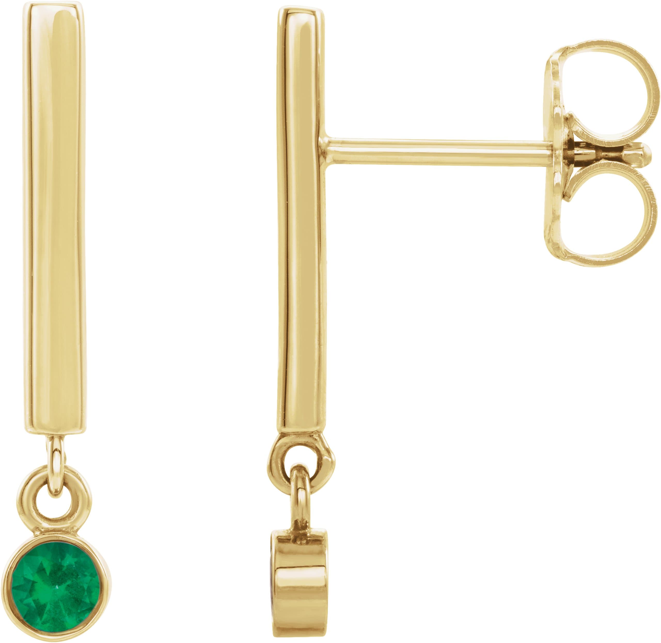 Platinum 1/8 CTW Natural Diamond Bar Earrings