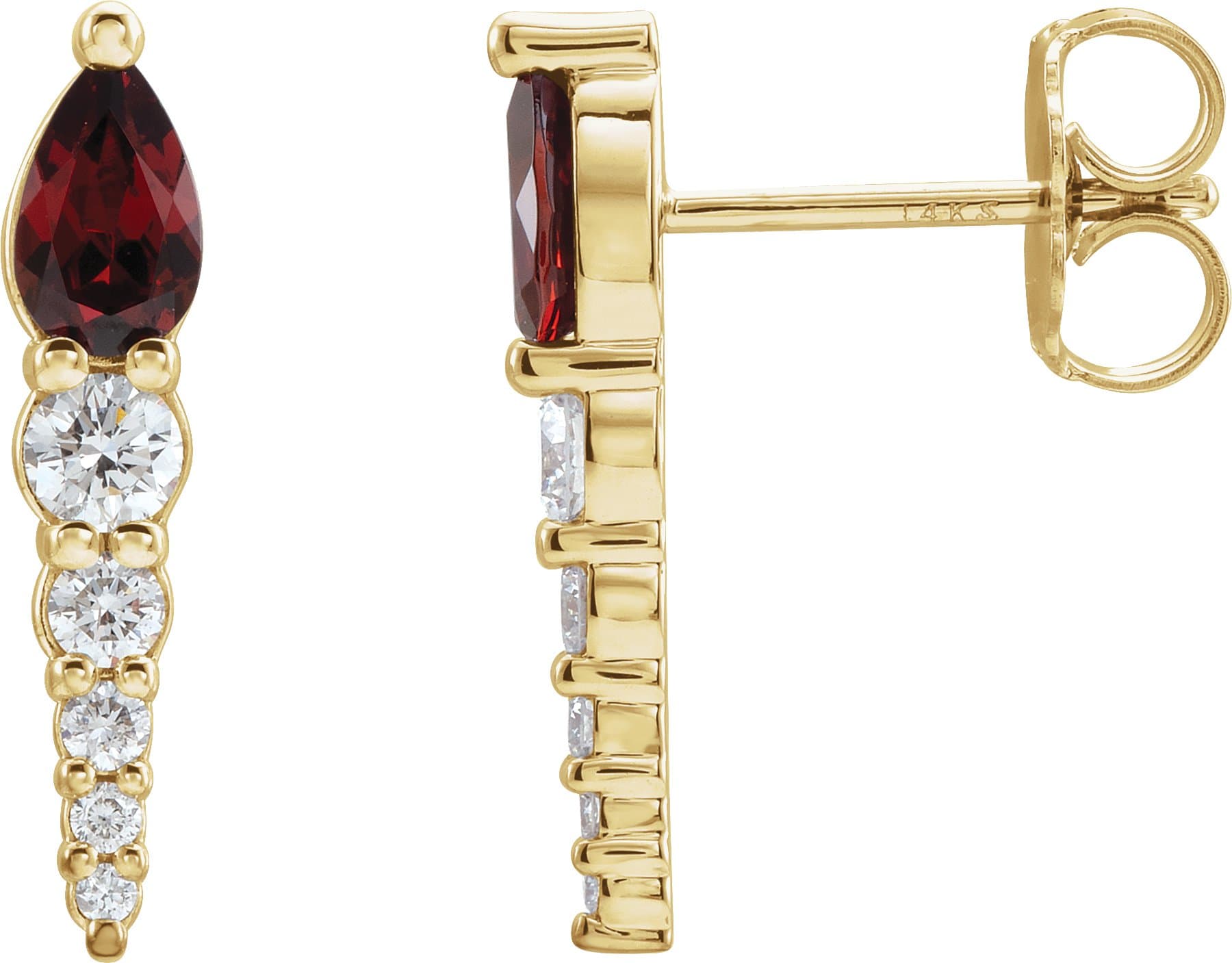 14K Rose Lab-Grown Alexandrite & 1/4 CTW Natural Diamond Earrings