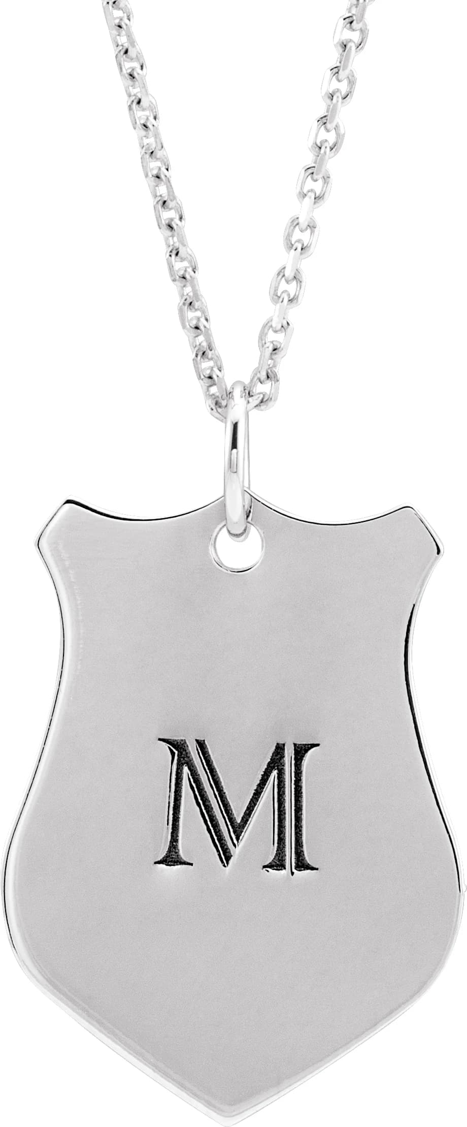 Engravable Shield Necklace, view 3