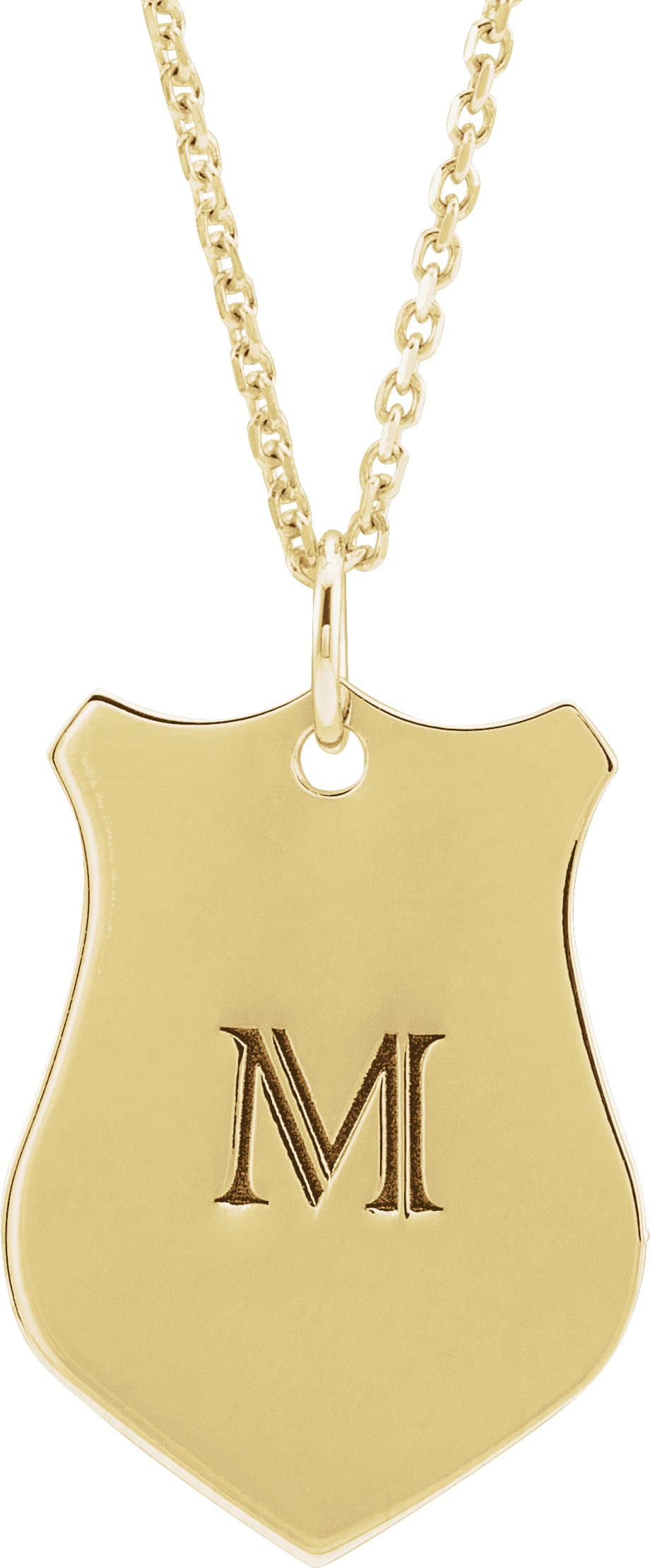Engravable Shield Necklace or Pendant view 2