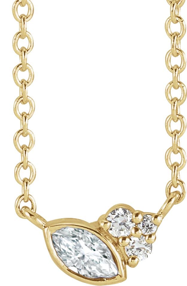 14K Rose Gold 1/10 CTW Natural Diamond 16" Necklace 