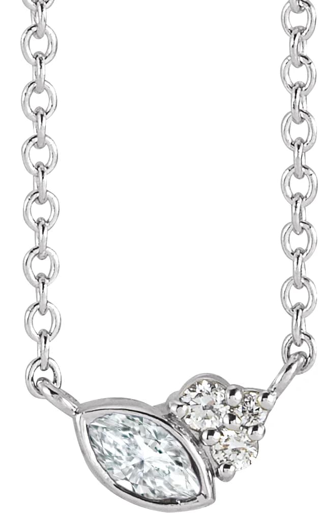 Accented Bezel-Set Necklace, view 2