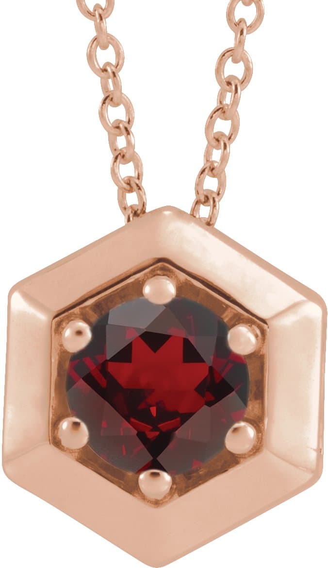 14K Rose 1/2 CT Lab-Grown Diamond Geometric 16-18 Necklace