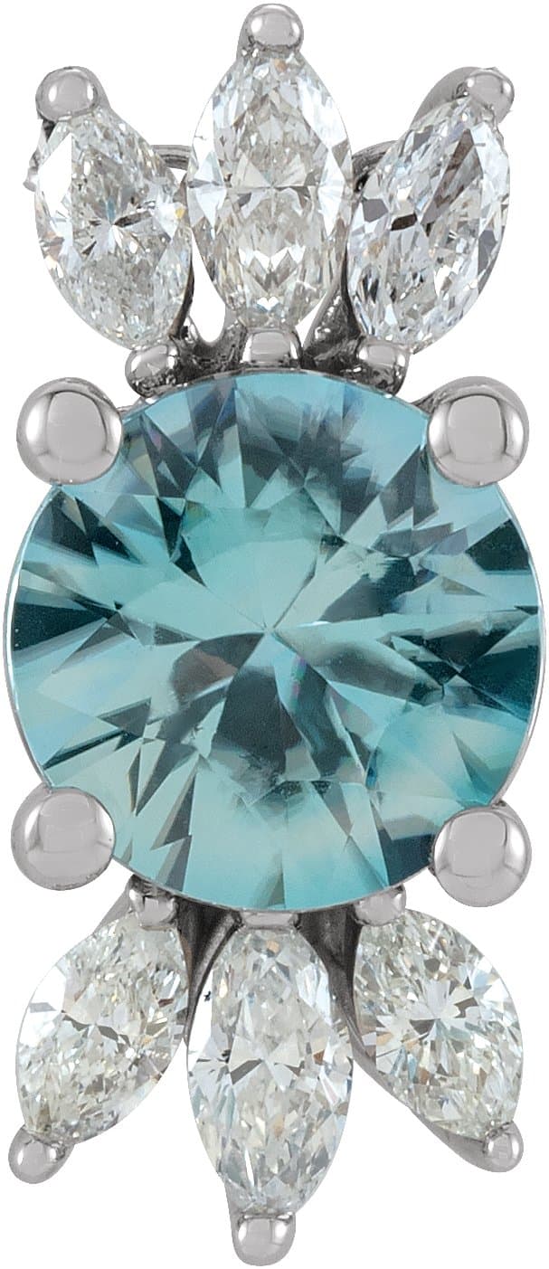 14K Rose Gold Natural Blue Sapphire & 1/5 CTW Natural Diamond Pendant