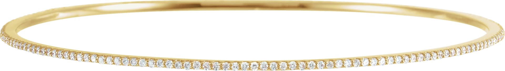 14K White Gold 1 CTW Natural Diamond Stackable Bangle 8" Bracelet