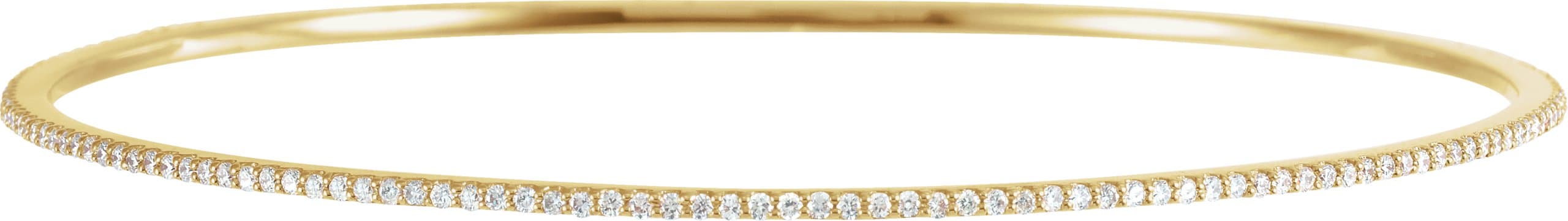14K White Gold 1 CTW Natural Diamond Stackable Bangle 8" Bracelet