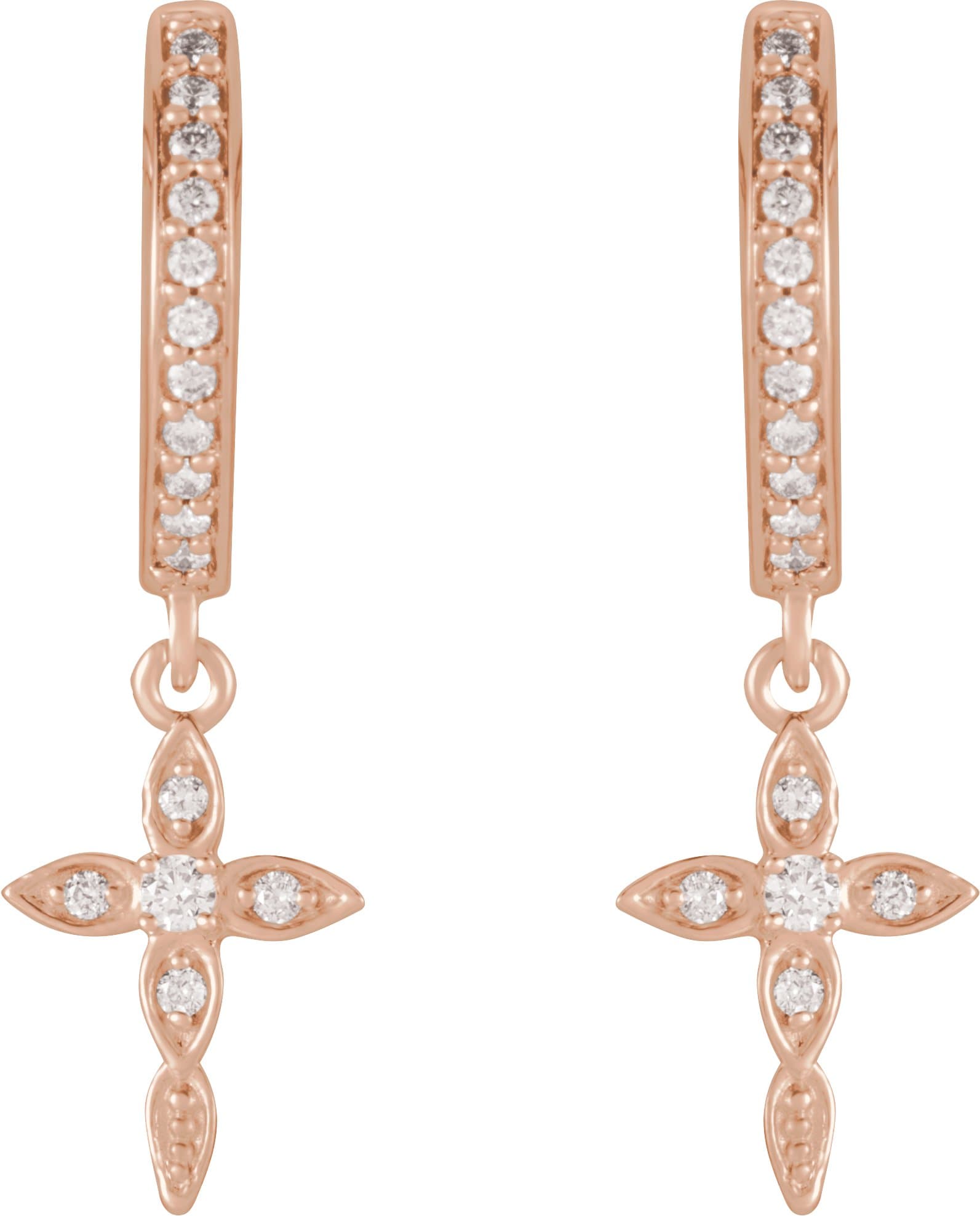 Accented Cross Hoop Earrings view 2