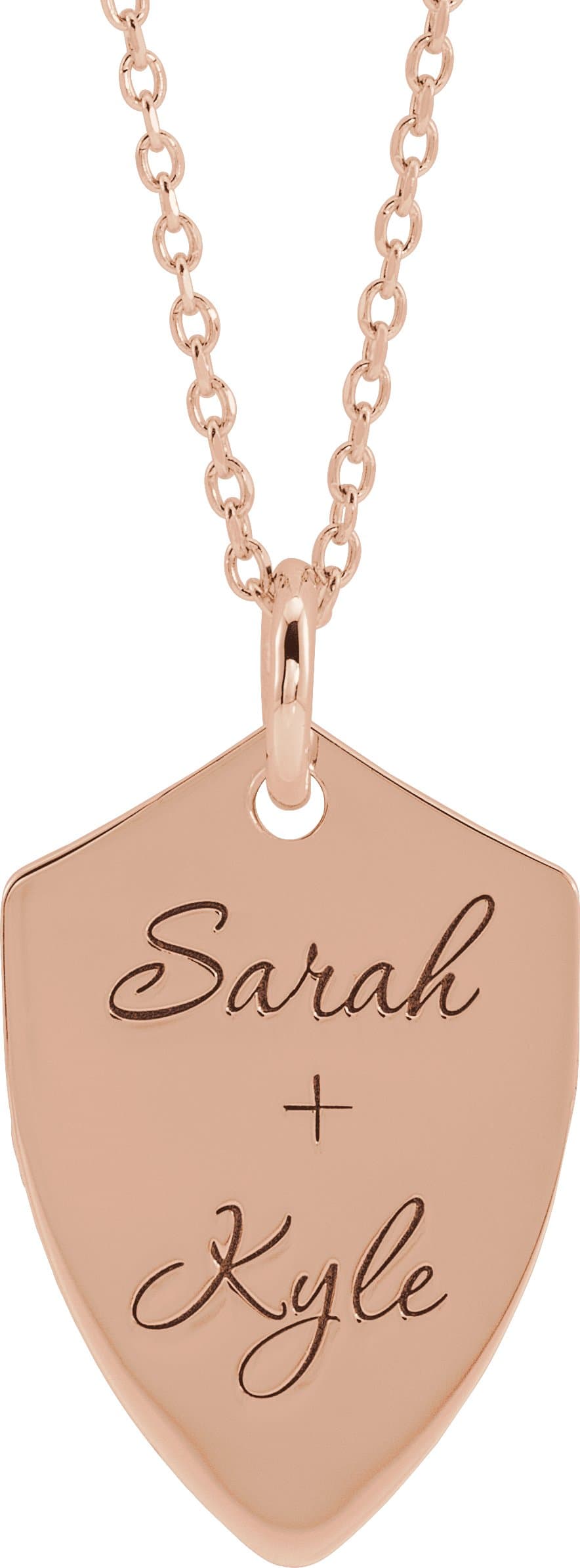 Engravable Shield Necklace or Pendant view 3