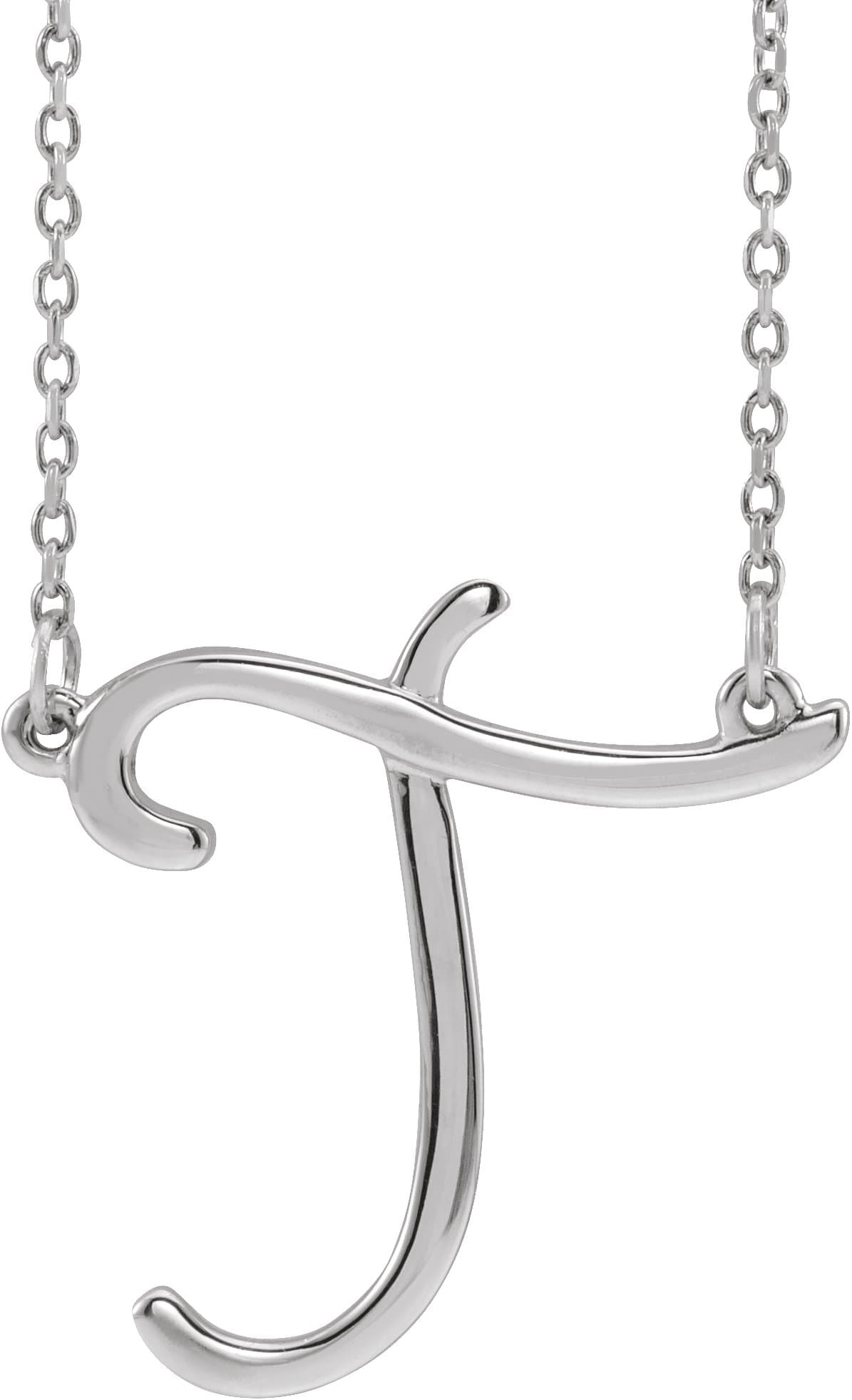 Script Initial Necklace or Center view 1