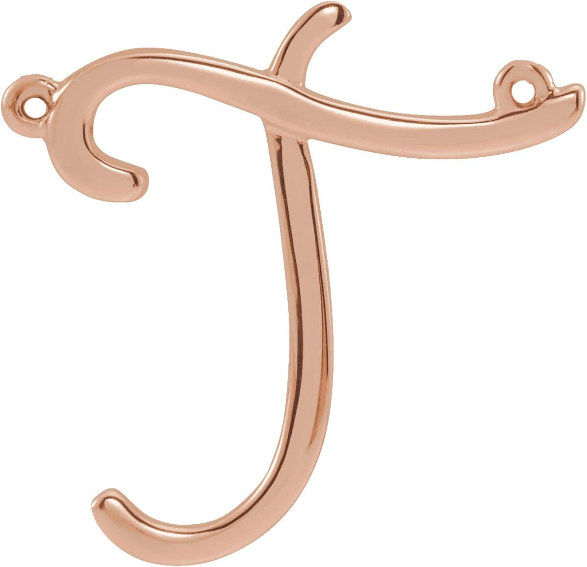 14K Rose Script Initial B Necklace Center