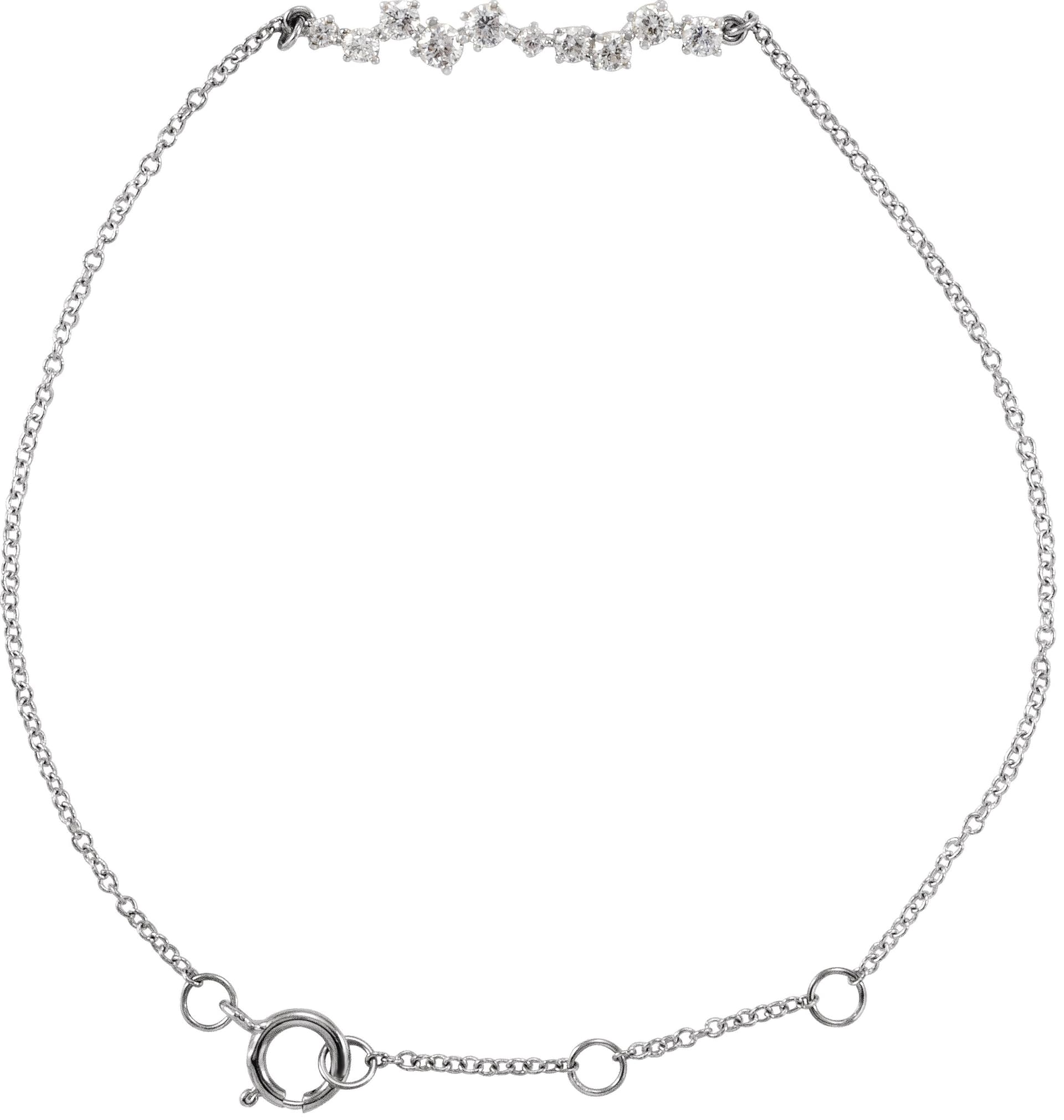 14K Rose 1/3 CTW Natural Diamond  Bar 6-7" Bracelet