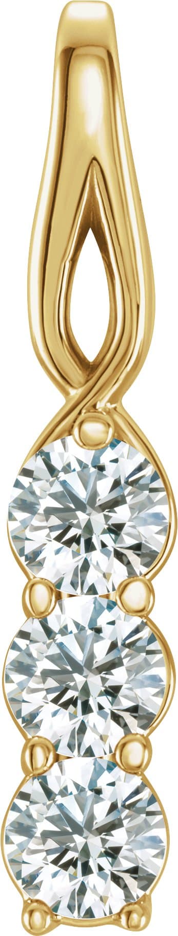 14K Rose 1 CTW Lab-Grown Diamond Three-Stone Pendant