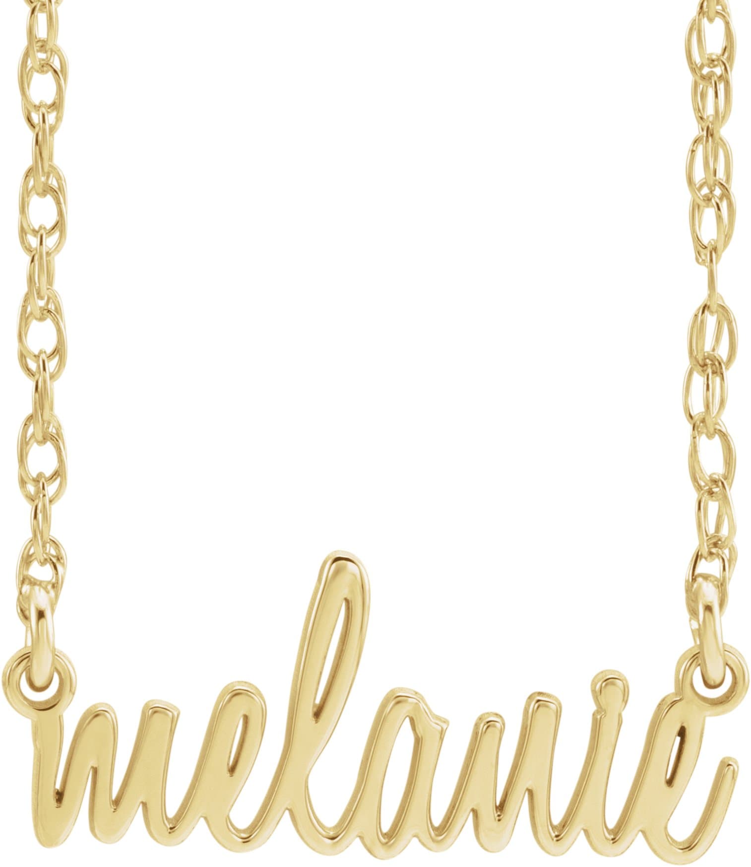 10K White Gold Script Nameplate 16" Necklace