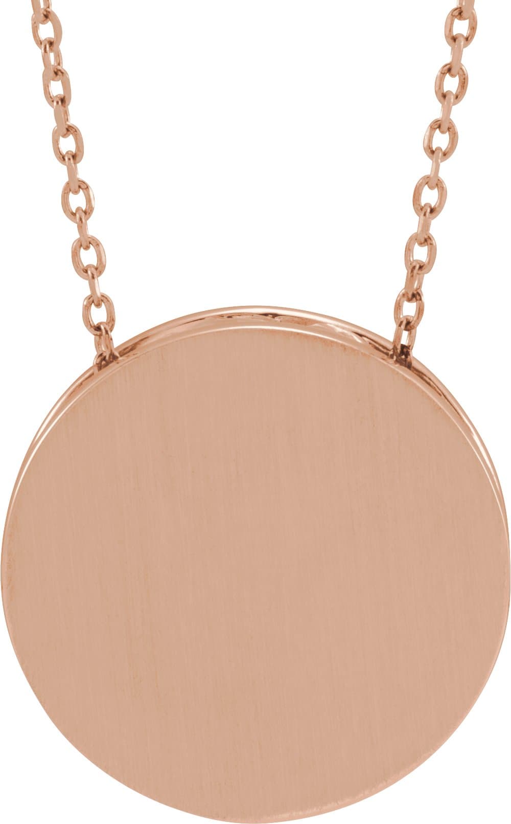 14K Rose Engravable Disc 16-18 Necklace
