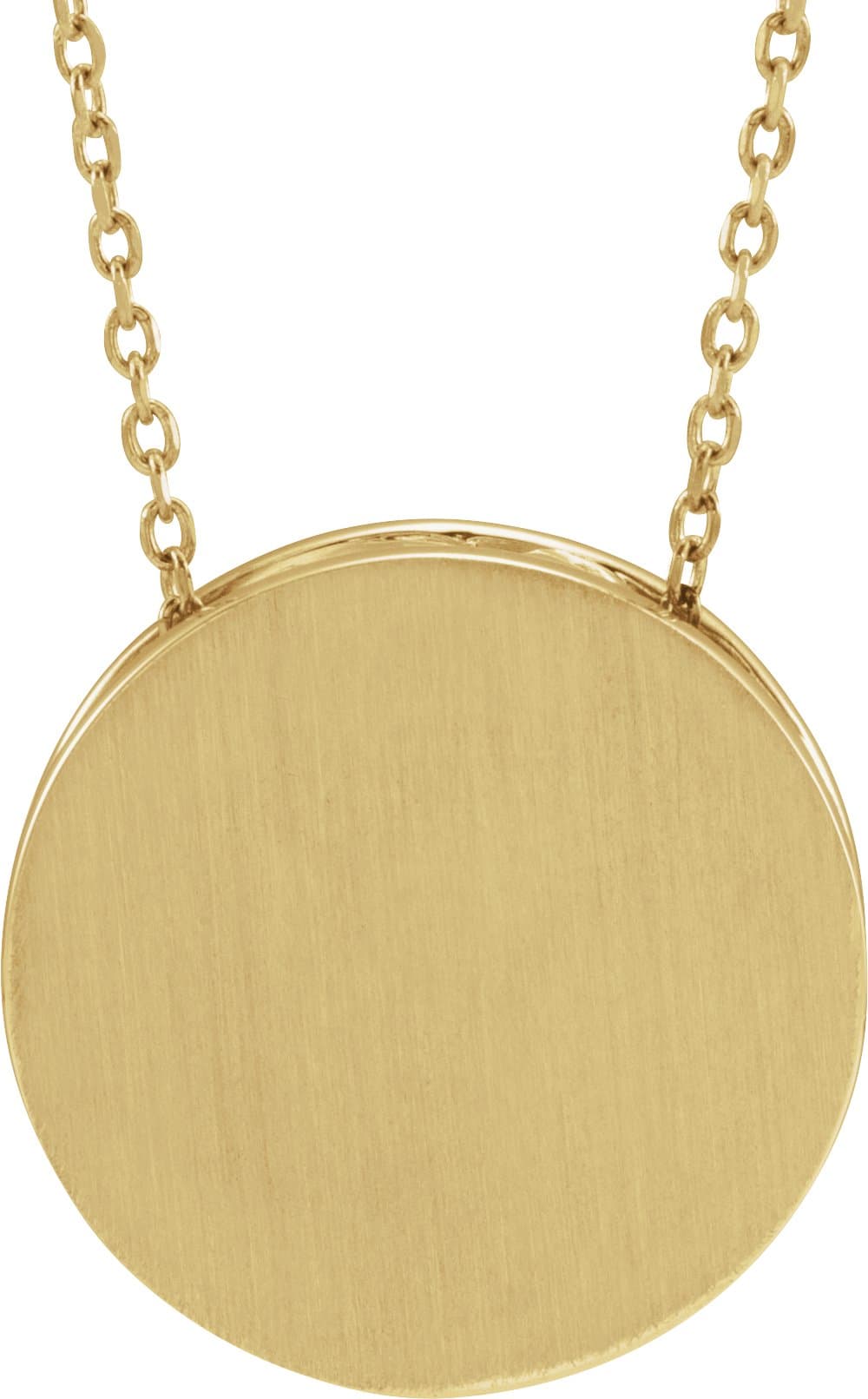 14K Rose Engravable Disc 16-18 Necklace