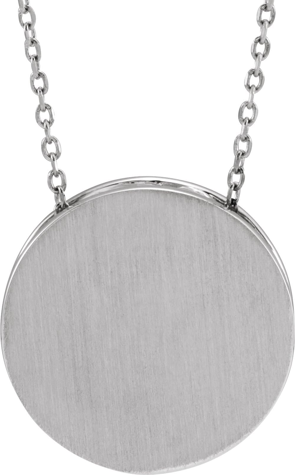14K Rose Engravable Disc 16-18 Necklace