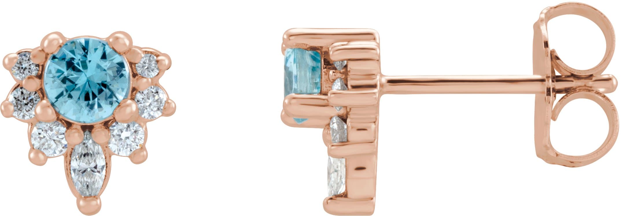 14K Rose 1/2 CTW Natural Diamond Earrings