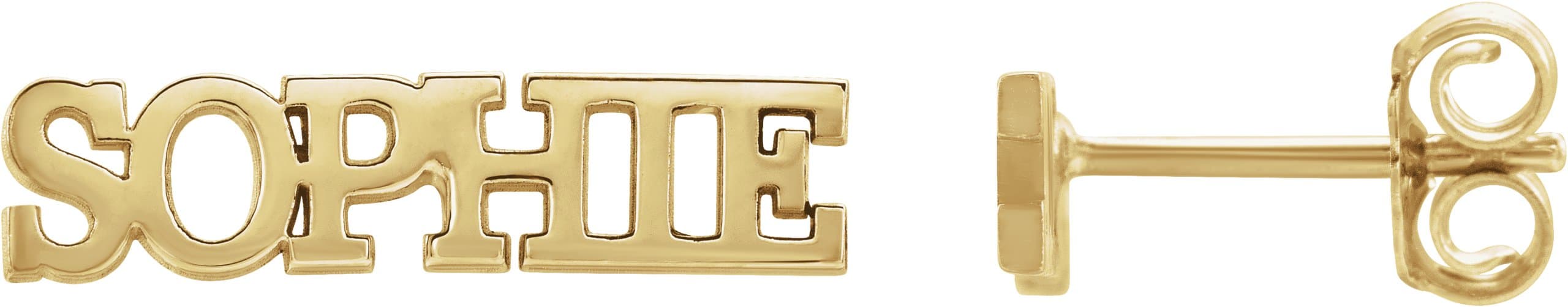 10K White Gold Nameplate Earrings