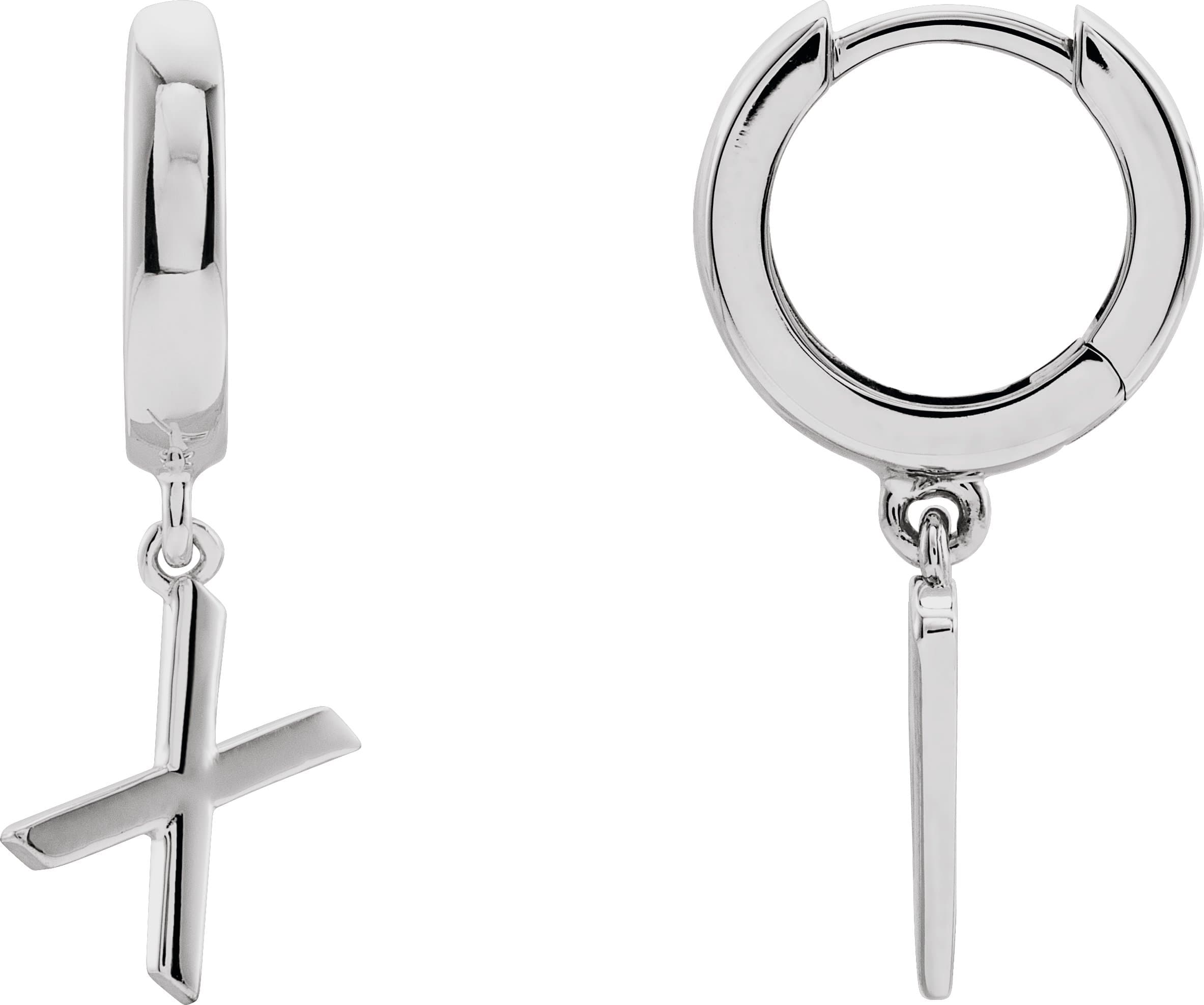 14K Rose Gold Initial A Hinged Huggie Earring