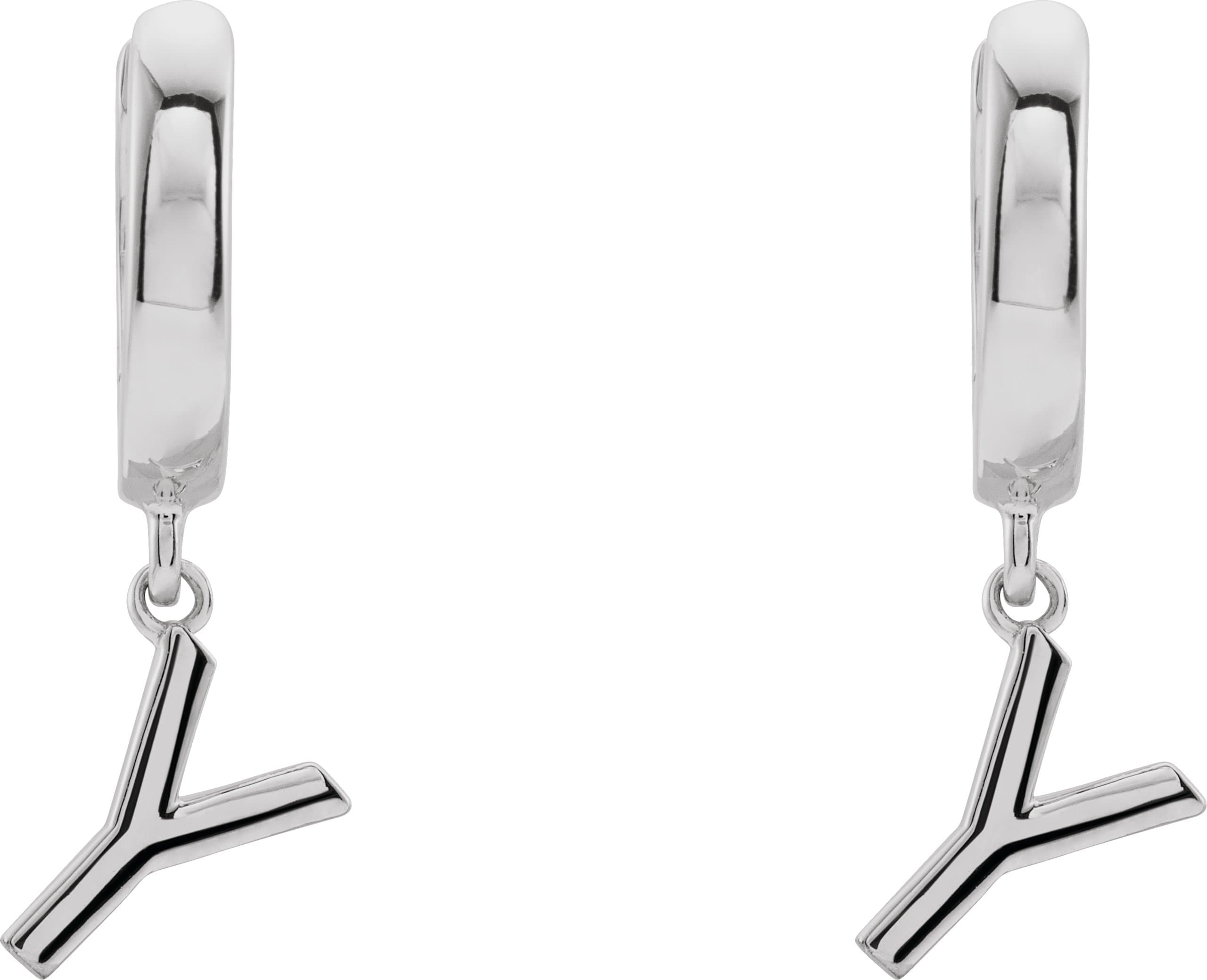 Initial Huggie Earrings view 3