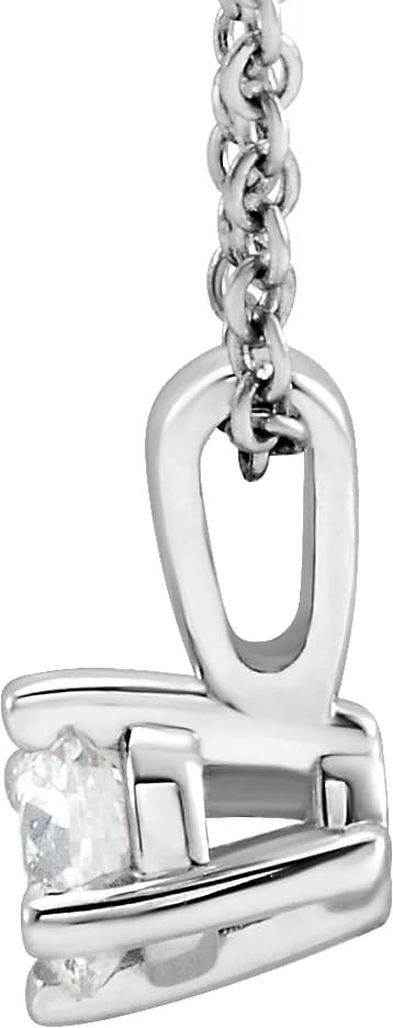 Natural Diamond Solitaire Necklace in Platinum, view 3