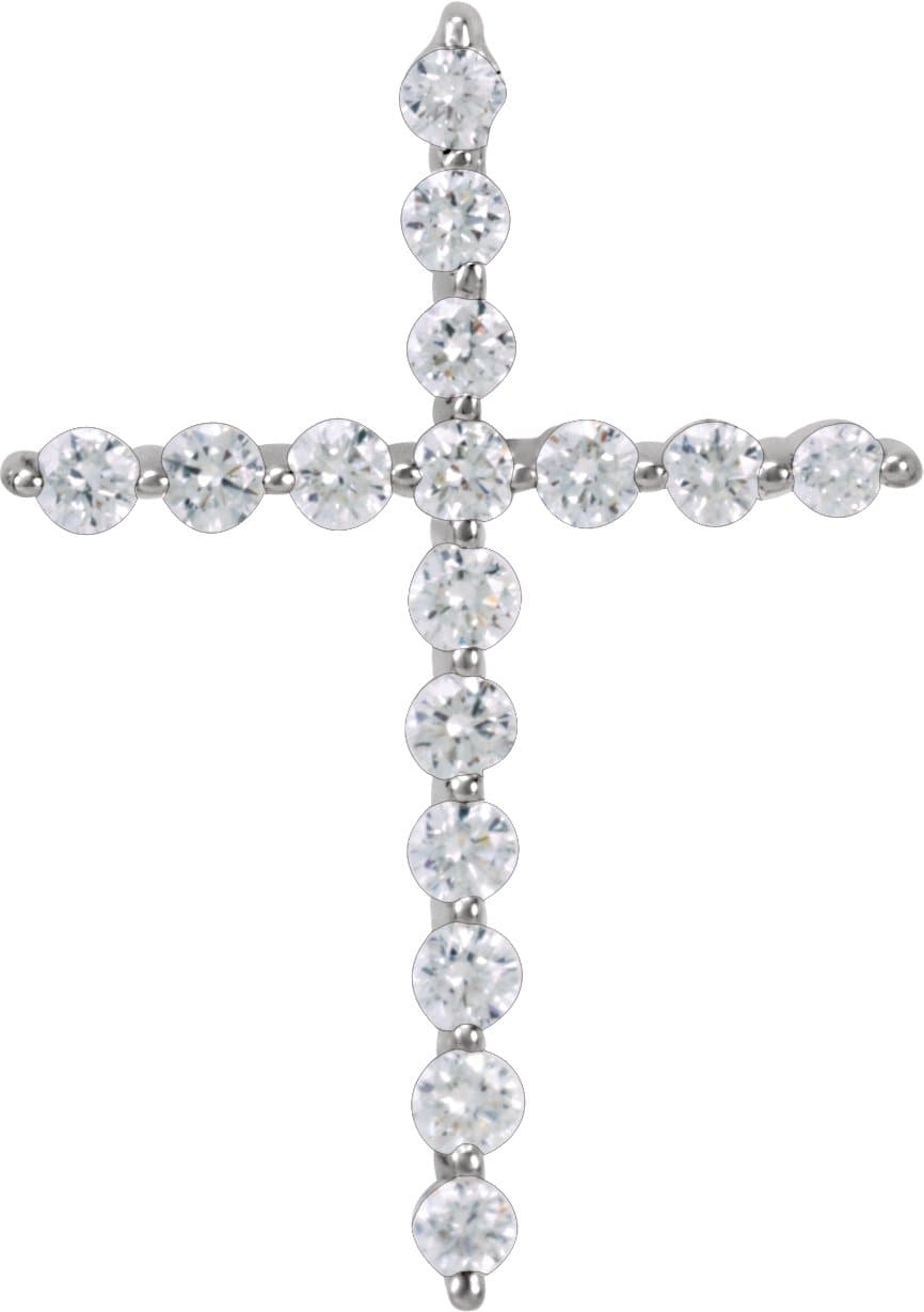 14K Rose 1 1/2 CTW Lab-Grown Diamond Cross Pendant