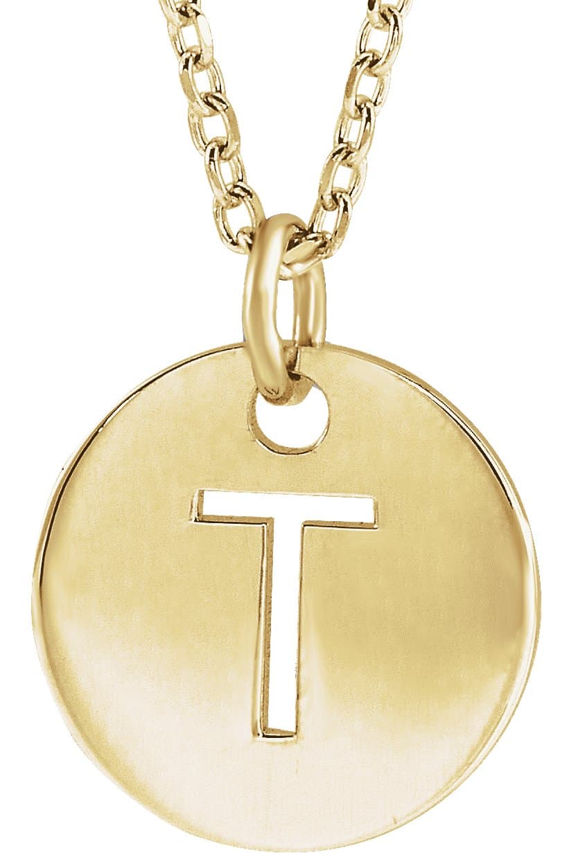 14K Rose Initial A 16-18 Necklace