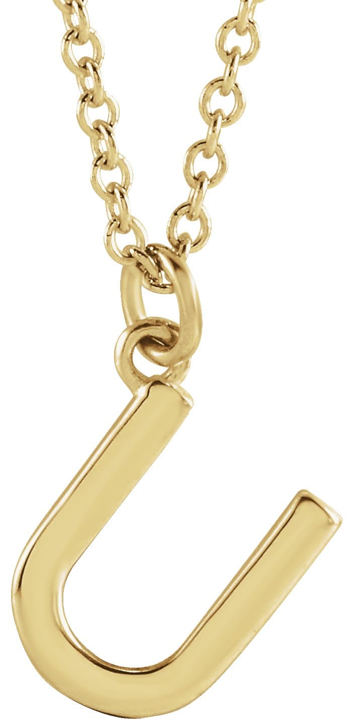 14K Rose Initial A Dangle 16 Necklace