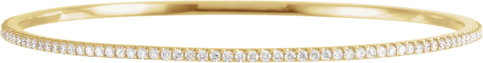 14K Yellow 1 CTW Natural Diamond Stackable Bangle 8 Bracelet
