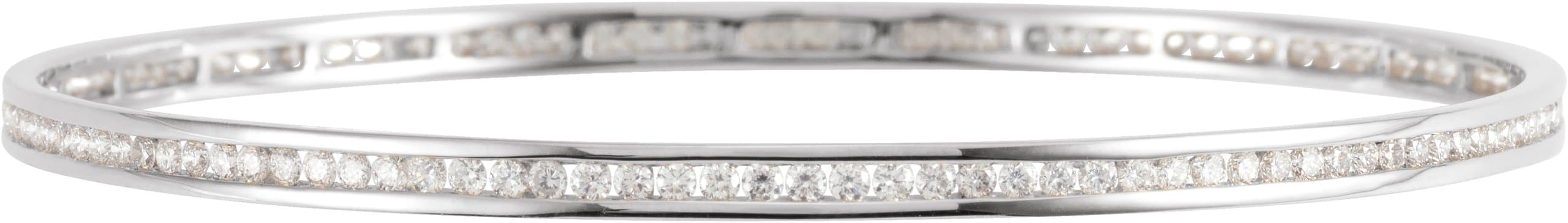 14K Rose 1 1/2 CTW Natural Diamond Stackable Bangle 8" Bracelet