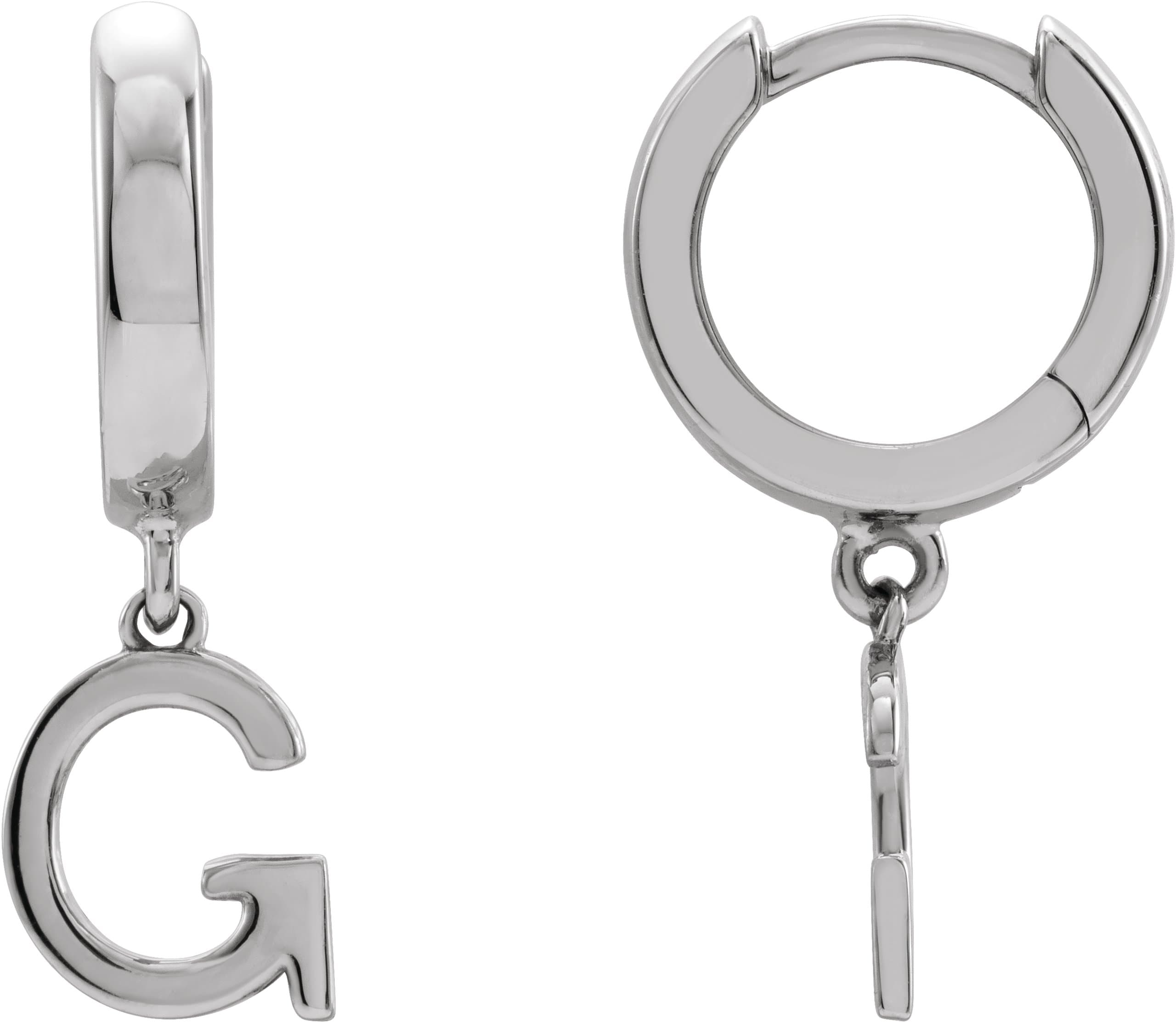 14K Rose Gold Initial A Hinged Huggie Earring
