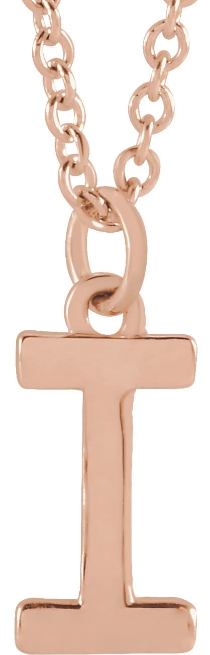 14K Rose Initial A Dangle 16 Necklace