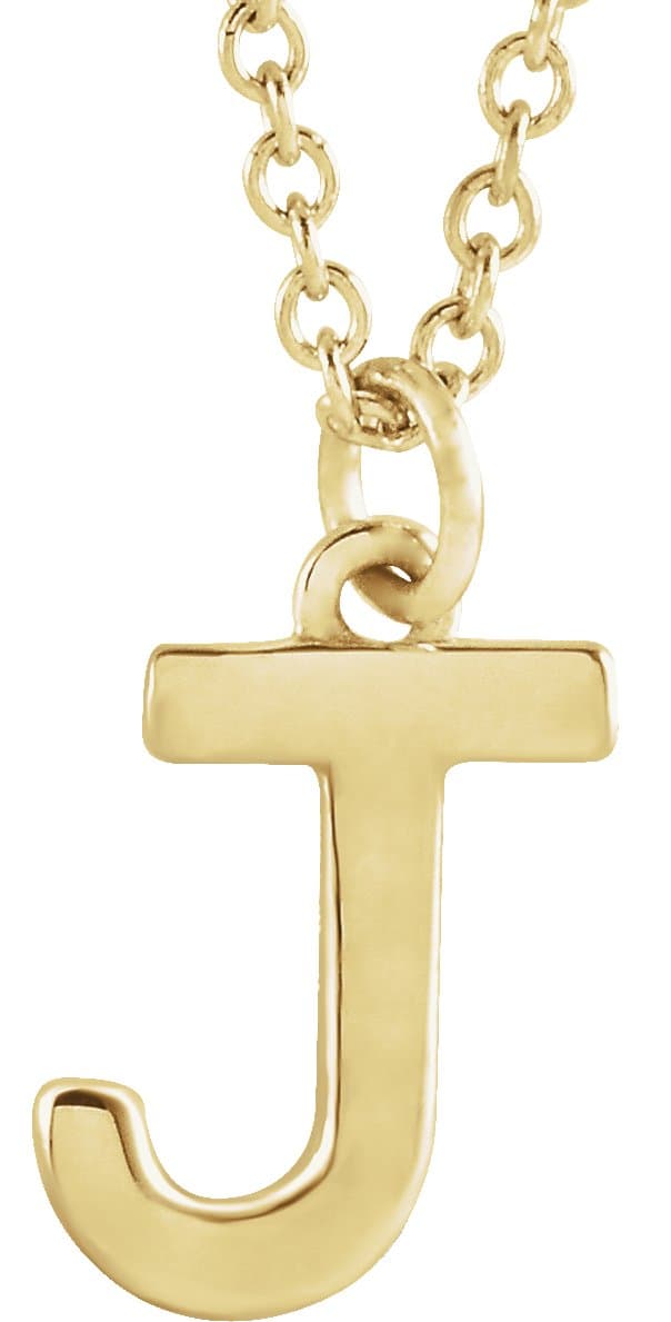 14K Rose Initial A Dangle 16 Necklace