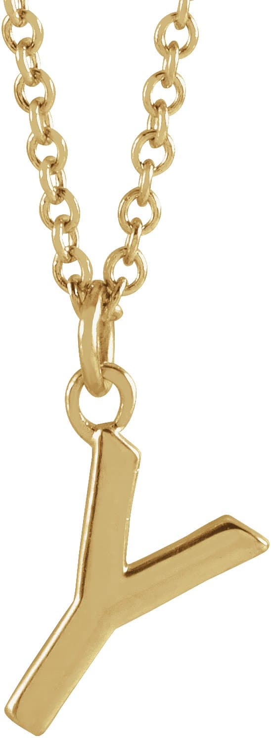 14K Rose Gold Initial A Dangle 16" Necklace