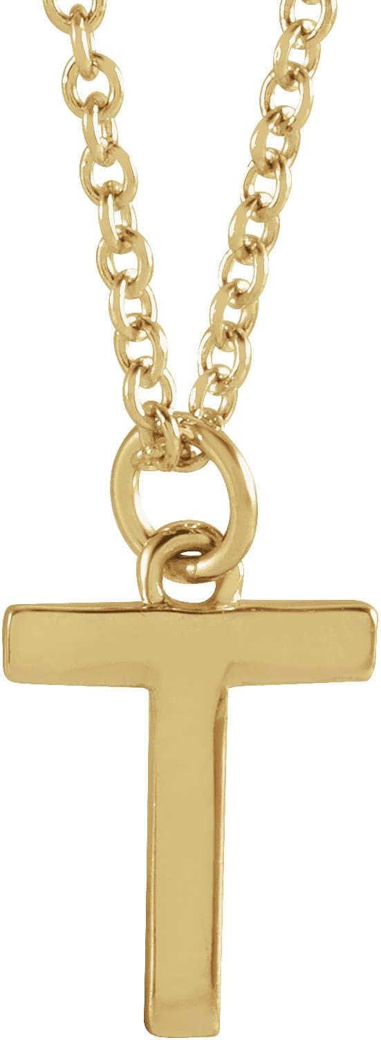 14K Rose Initial A Dangle 16 Necklace