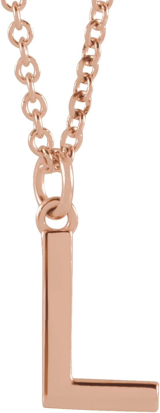 14K Rose Gold Initial A Dangle 16" Necklace
