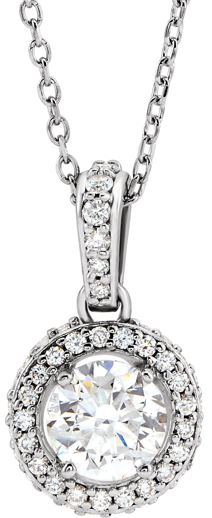 14K White 3/4 CTW Natural Diamond 18 Necklace